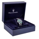 Maserati Sorpasso Chronograph Green Dial Silver Steel Strap Watch for Men - R8873624002