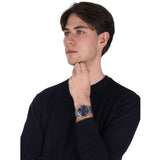 Emporio Armani Renato Blue Dial Silver Steel Strap Watch for Men - AR11180