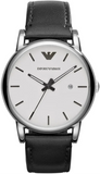 Emporio Armani Luigi White Dial Black Leather Strap Watch for Men - AR1694