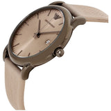 Emporio Armani Luigi Beige Dial Beige Leather Strap Watch for Men - AR11116