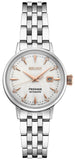 Seiko Presage Cocktail Time Skydiving Automatic Diamonds Mother of Pearl Dial Silver Steel Strap Watch for Women - SRE009J1