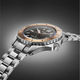 Seiko Prospex Polygonal Sea Diver Automatic Black Dial Silver Steel Strap Watch for Men - SPB485J1