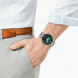 Tissot Seastar 1000 Powermatic 80 Automatic Green Dial Silver Mesh Strap Watch for Men - T120.407.11.091.00
