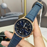Maserati Sorpasso Chronograph Blue Dial Blue Leather Strap Watch for Men - R8871624009