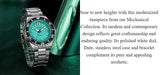 Citizen Mechanical Automatic Turquoise Dial Silver Steel Strap Watch for Men - NJ0170-83X
