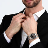 Maserati Attrazione Chronograph Black Dial Two Tone Steel Strap Watch for Men - R8853151002