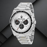 Maserati Velocità Chronograph Silver Dial Silver Steel Strap Watch for Men - R8873652006
