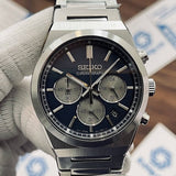 Seiko Conceptual Chronograph Blue Dial Silver Steel Strap Watch for Men- SSB453P1