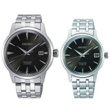 Seiko Presage Cocktail Time Automatic Black Dial Silver Steel Strap Watch for Men - SRPE17J1