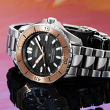 Seiko Prospex Polygonal Sea Diver Automatic Black Dial Silver Steel Strap Watch for Men - SPB485J1