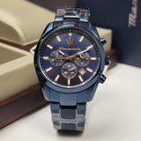 Maserati Attrazione Chronograph Blue Dial Blue Steel Strap Watch for Men - R8873626003