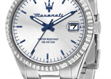 Maserati Competizione Silver Dial Silver Steel Strap Watch for Men - R8853100045