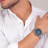 Maserati Competizione Blue Dial Silver Steel Strap Watch for Men - R8853100029