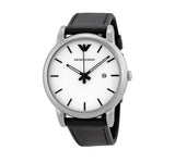 Emporio Armani Luigi White Dial Black Leather Strap Watch for Men - AR1694