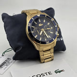 Lacoste Tiebreaker Chronograph Blue Dial Gold Steel Strap Watch for Men - 2011151