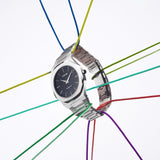 D1 Milano Ultra Thin Black Dial Silver Steel Strap Watch for Men - D1-UTBJ14