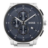 Hugo Boss Peak 2.0 Chronograph Blue Dial SIlver Steel Strap Watch for Men - 1514189