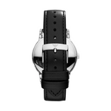 Emporio Armani Luigi White Dial Black Leather Strap Watch for Men - AR1694