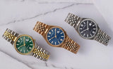 Citizen Tsuyosa 60 Automatic Blue Dial Rose Gold Steel Strap Watch for Men - NK0023-57L