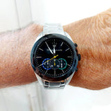Maserati Traguardo Chronograph Black Dial Silver Steel Strap Watch for Men - R8873612061