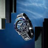 Seiko Prospex 1968 Heritage Divers GMT The Great Wave Limited Edition Blue Dial Silver Steel Strap Watch for Men - SPB509J1