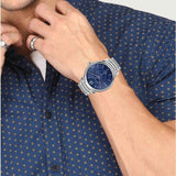 Burberry Classic Blue Dial Silver Steel Strap Watch for Men - BU10007