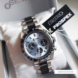 Seiko Prospex Speedtimer Solar Chronograph Limited Edition Blue Dial Two Tone Steel Strap Watch for Men - SSC909