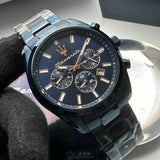 Maserati Attrazione Chronograph Blue Dial Blue Steel Strap Watch for Men - R8873626003