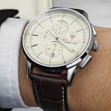 Maserati Sorpasso Chronograph White Dial Brown Leather Strap Watch for Men - R8871624010