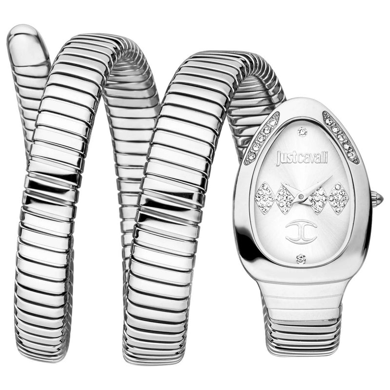 Just Cavalli Vezzoso Silver Dial Silver Steel Strap Watch for Women - JC1L230M0015