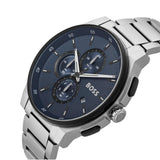 Hugo Boss Peak 2.0 Chronograph Blue Dial SIlver Steel Strap Watch for Men - 1514189