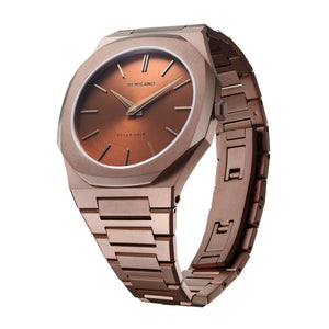 D1 Milano Ultra Thin Brown Dial Brown Steel Strap Watch for Women - D1-UTBL38