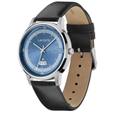 Lacoste Madrid Blue Dial Black Leather Strap Watch for Men - 2011034