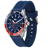 Lacoste Tiebreaker Chronograph Blue Dial Blue Silicon Strap Watch for Men - 2011154