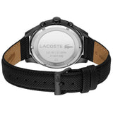 Lacoste Apext Black Dial Black Leather Strap Watch for Men - 2011296