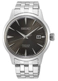 Seiko Presage Cocktail Time Automatic Black Dial Silver Steel Strap Watch for Men - SRPE17J1