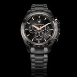 Maserati Traguardo Limited Edition Chronograph Black Dial Black Steel Strap Watch for Men - R8873612051