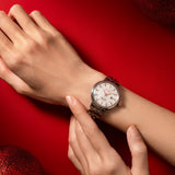 Seiko Presage Cocktail Time Skydiving Automatic Diamonds Mother of Pearl Dial Silver Steel Strap Watch for Women - SRE009J1