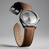 Tissot PRC 100 Solar Quartz Silver Dial Brown Leather Strap Watch for Men - T151.422.16.031.00