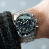 Seiko Prospex Speedtimer Solar Chronograph Black Dial Silver Steel Strap Watch for Men - SSC819