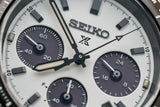 Seiko Prospex Speedtimer Solar Chronograph White Dial Silver Steel Strap Watch for Men - SSC813