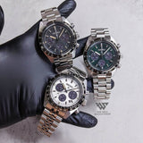 Seiko Prospex Speedtimer Solar Chronograph White Dial Silver Steel Strap Watch for Men - SSC813