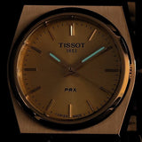 Tissot PRX 25mm Gold DIal Gold Steel Strap Watch for Women - T137.010.33.021.00