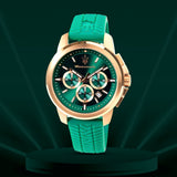 Maserati Successo Chronograph Green Dial Green Silicone Strap Watch for Men - R8871621038