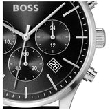Hugo Boss Avery Chronograph Black Dial Black Leatherr Strap Watch for Men - 1514211
