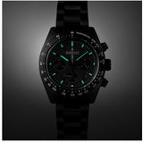 Seiko Prospex Speedtimer The Black Series Limited Edition Black Dial Black Steel Strap Watch for Men - SSC917