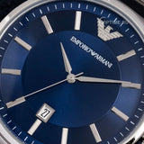 Emporio Armani Renato Blue Dial Silver Steel Strap Watch for Men - AR11180