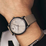 Emporio Armani Luigi Beige Dial Beige Leather Strap Watch for Men - AR11116