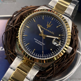 Maserati Competizione Blue Dial Two Tone Steel Strap Watch for Men - R8853100027