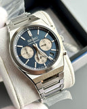 Seiko Conceptual Chronograph Blue Dial Silver Steel Strap Watch for Men- SSB453P1